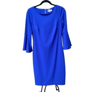 Woman’s Blue Calvin Klein Dress with Flared Sleeves